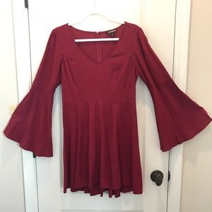 Burgundy  skater Express dress